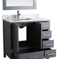 Design Element London Hyde 36" Vanity in Gray w/ Marble Top and Mirror | DEC082F-G-WT