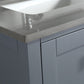 Design Element London Hyde 36" Vanity in Gray w/ Quartz Countertop | Square Basin