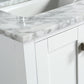 Design Element London Hyde 36" Vanity in White w/ Carrara Marble Countertop | Square Basin