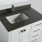 Design Element London Hyde 36" Vanity in White w/ Quartz Countertop | Square Basin