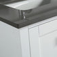 Design Element London Hyde 36" Vanity in White w/ Quartz Top in Gray and Mirror | DEC082F-W-GT