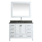 Design Element London 48" Vanity in White w/ Quartz Top in Gray and Mirror | DEC082C-W-GT