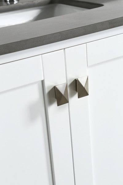 Design Element London Hyde 48" Vanity in White w/ Quartz Top in Gray and Mirror | DEC082C-W-GT