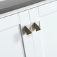 Design Element London Hyde 54" Vanity in White w/ Quartz Top in Gray and Mirror | DEC082D-W-GT
