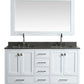 Design Element London 61" Vanity in White w/ Quartz Top in Gray and Mirror