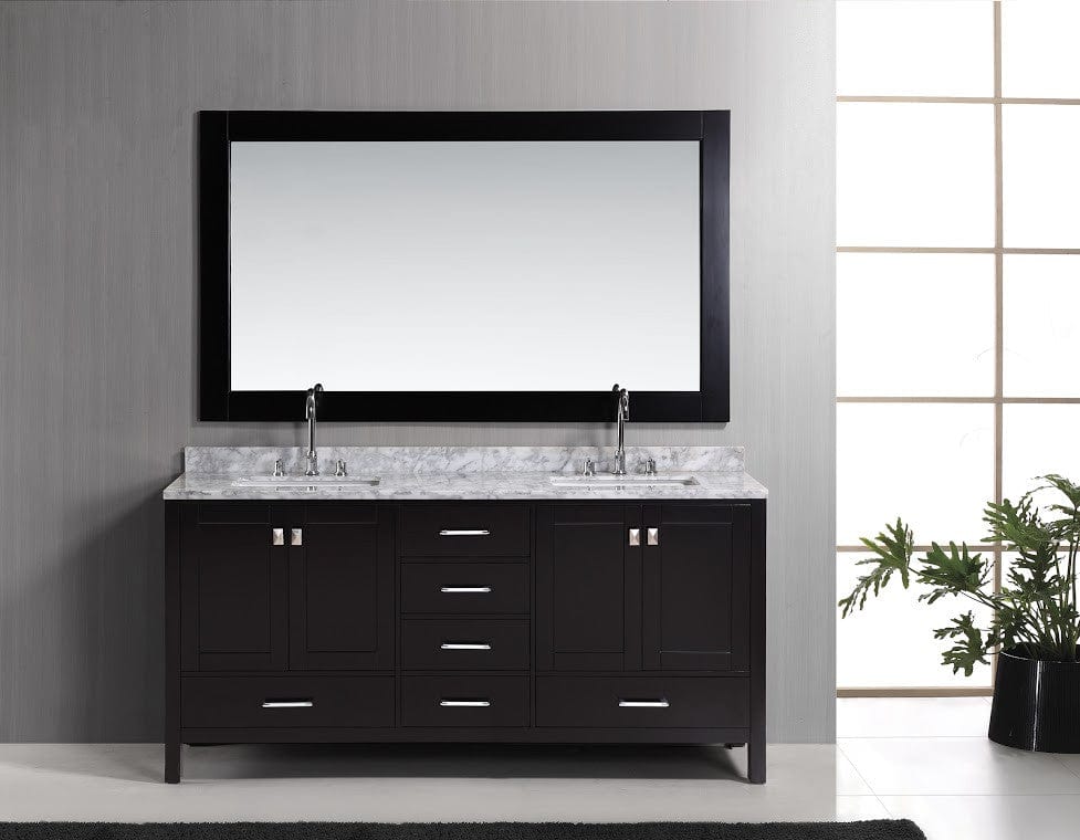 Design Element London Hyde 72" Double Sink Vanity Set in Espresso Finish