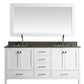 London 72" Vanity in White with Quartz Vanity Top in Gray with White Basin and Mirror
