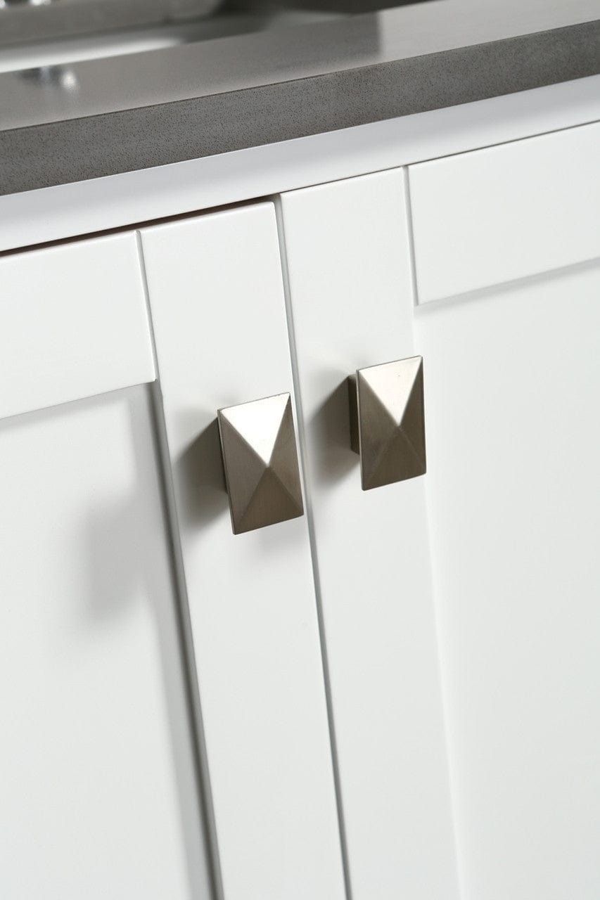 Design Element London Hyde 72" Vanity in White w/ Quartz Countertop | Square Basin