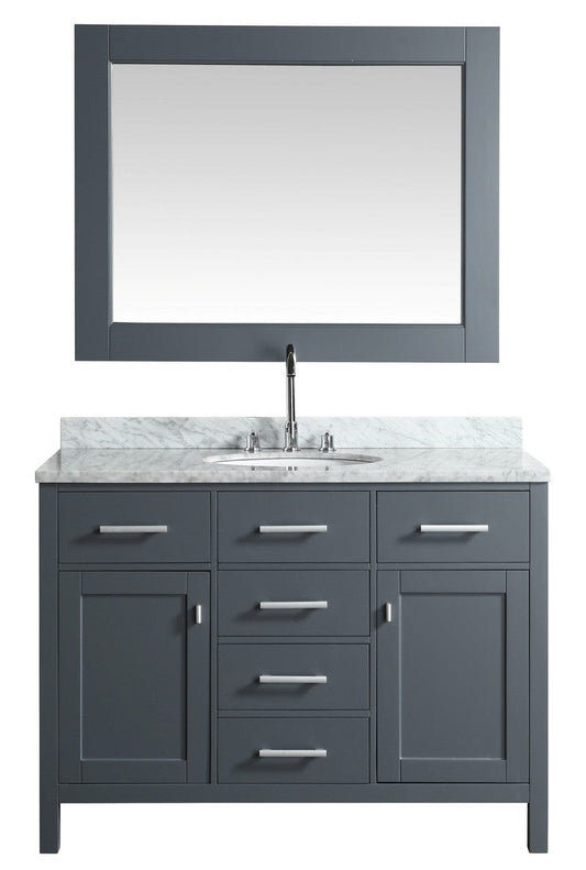 London 48" Single Sink Vanity Set in Gray Finish