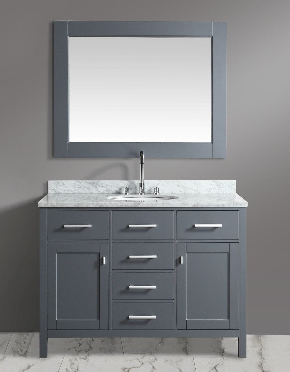 London 48" Single Sink Vanity Set in Gray Finish