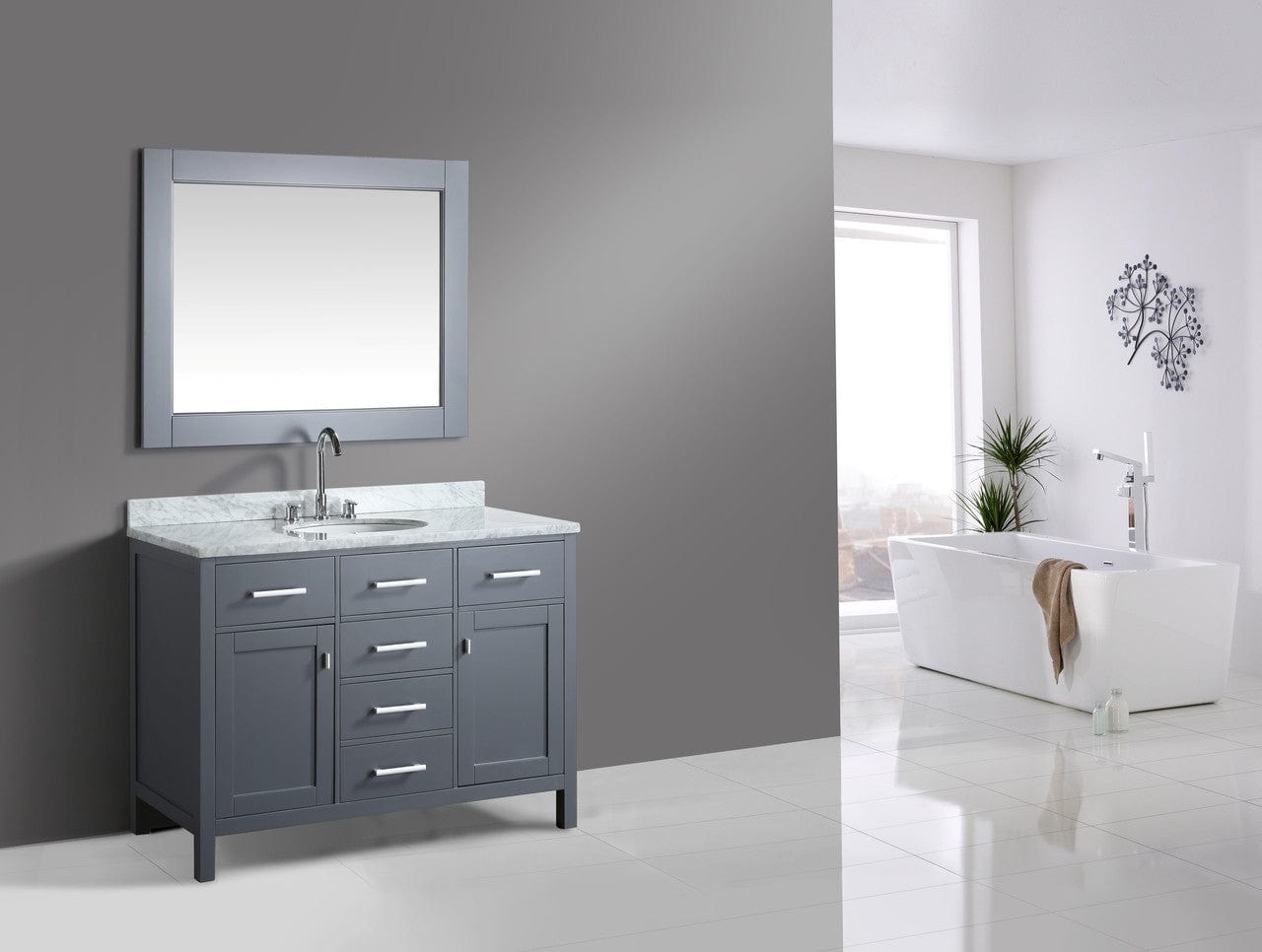 Design Element London Stanmark 48" Single Sink Vanity Set in Gray Finish