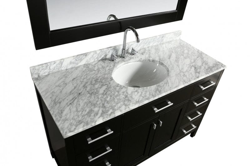 Design Element London Stanmark 54" Single Sink Vanity Set in Espresso w/ Marble Top | DEC076H-E-WT