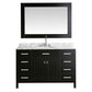 Design Element London 54" Single Sink Vanity Set in Espresso with White Carrera Marble Top