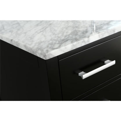 Design Element London Stanmark 54" Single Sink Vanity Set in Espresso with White Carrera Marble Top