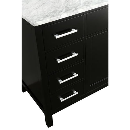 Design Element London Stanmark 54" Single Sink Vanity Set in Espresso with White Carrera Marble Top