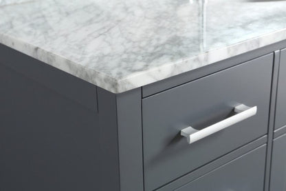 Design Element London Stanmark 54" Single Sink Vanity Set in Gray w/ Marble Top | DEC076H-G-WT