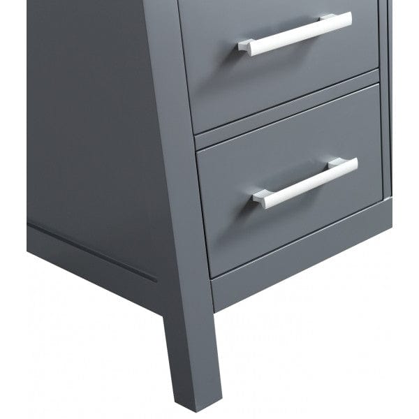 Design Element London Stanmark 54" Single Sink Vanity Set in Grey with White Carrera Marble Top