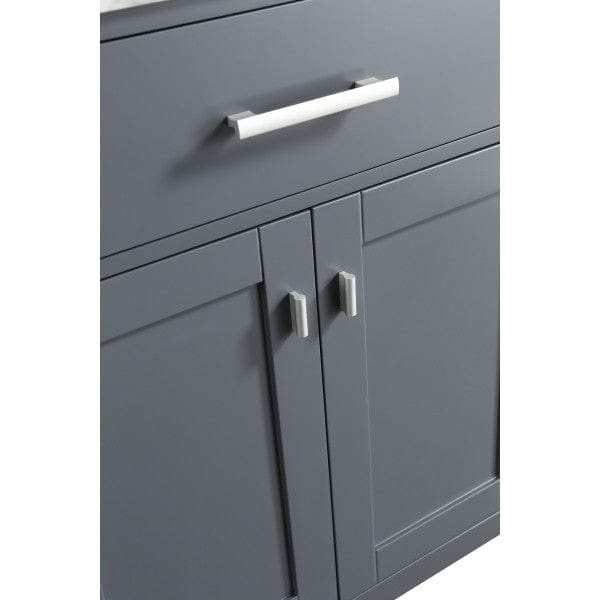 Design Element London Stanmark 54" Single Sink Vanity Set in Grey with White Carrera Marble Top