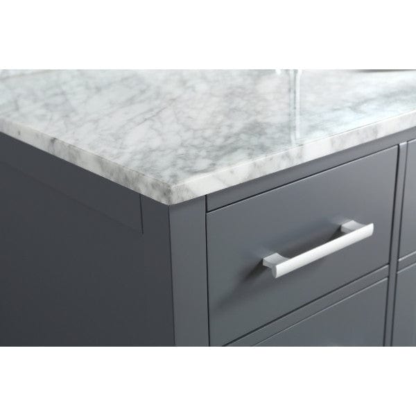 Design Element London Stanmark 54" Single Sink Vanity Set in Grey with White Carrera Marble Top