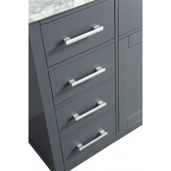 Design Element London Stanmark 54" Single Sink Vanity Set in Grey with White Carrera Marble Top