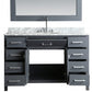 Design Element London Stanmark 54" Single Sink Vanity Set in Grey with White Carrera Marble Top