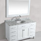 Design Element London Stanmark 54" Single Sink Vanity Set in White w/ Marble Top | DEC076H-W-WT