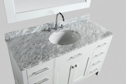 Design Element London Stanmark 54" Single Sink Vanity Set in White w/ Marble Top | DEC076H-W-WT