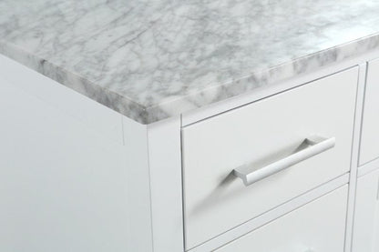 Design Element London Stanmark 54" Single Sink Vanity Set in White w/ Marble Top | DEC076H-W-WT