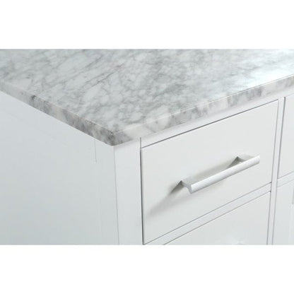 Design Element London Stanmark 54" Single Sink Vanity Set in White with White Carrera Marble Top