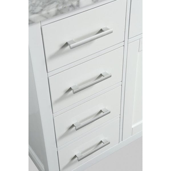 Design Element London Stanmark 54" Single Sink Vanity Set in White with White Carrera Marble Top