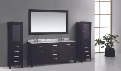 Design Element London Stanmark 72" Double Sink Vanity Set in Espresso w/ Two linen Cabinet