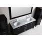 Design Element London Stanmark 72" Double Sink Vanity Set in Espresso w/ Two linen Cabinet