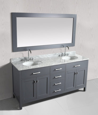 Design Element London Stanmark 72" Double Sink Vanity Set in Gray Finish