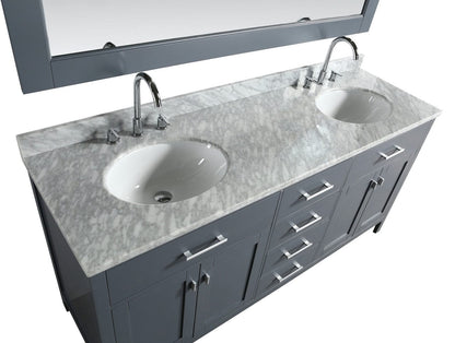 Design Element London Stanmark 72" Double Sink Vanity Set in Gray Finish