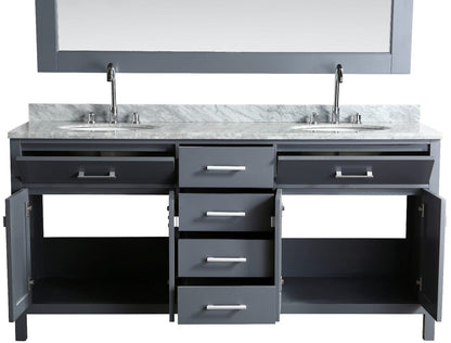 Design Element London Stanmark 72" Double Sink Vanity Set in Gray Finish