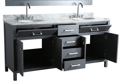 Design Element London Stanmark 72" Double Sink Vanity Set in Gray Finish