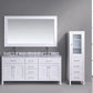 Design Element London Stanmark 72" Double Sink Vanity Set in White w/ Two linen Cabinet