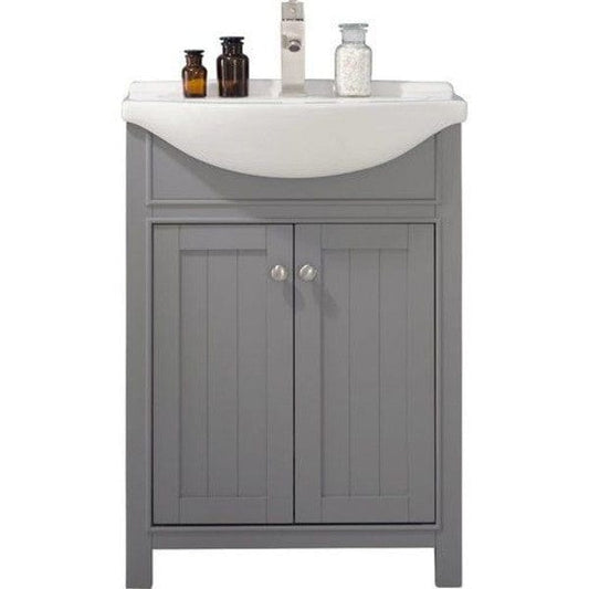 Design Element Marian 24" Gray Transitional Single Sink Vanity