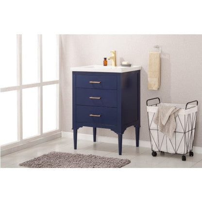 Design Element Mason 24" Blue Transitional Single Sink Vanity