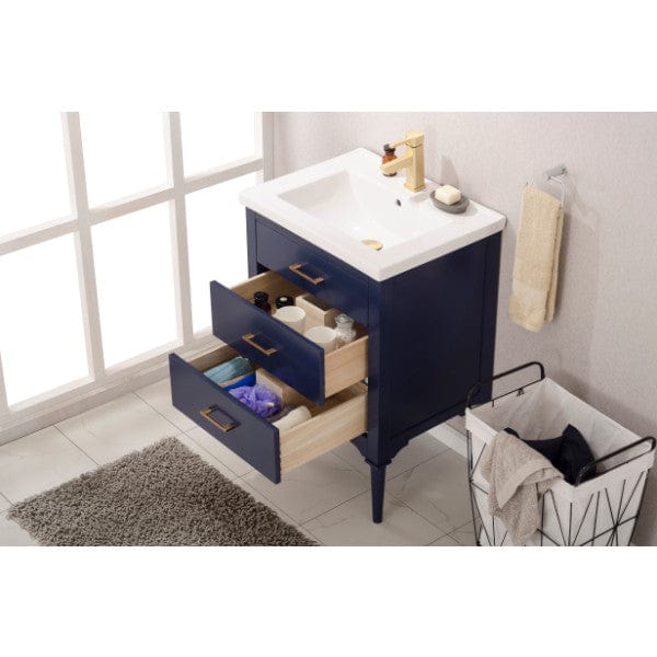 Design Element Mason 24" Blue Transitional Single Sink Vanity