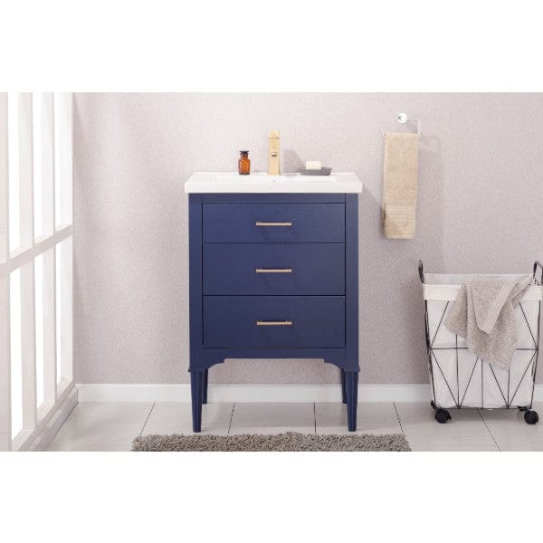 Design Element Mason 24" Blue Transitional Single Sink Vanity