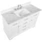 Design Element Milano 48" White Single Rectangular Sink Vanity Top View