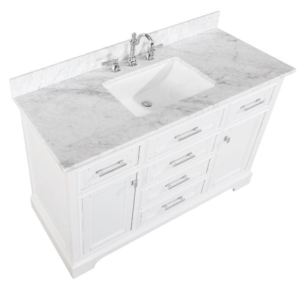 Design Element Milano 48" White Single Rectangular Sink Vanity Top View
