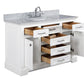 Design Element Milano 48" White Single Rectangular Sink Vanity Drawer View