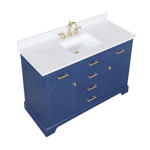 Milano 54" Blue Single Rectangular Sink Vanity By Design Element Top View