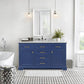 Milano 54" Blue Single Rectangular Sink Vanity By Design Element Full View