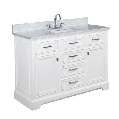 Milano 54" Blue Single Rectangular Sink Vanity By Design Element Side View