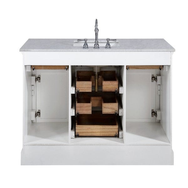 Milano 54" Blue Single Rectangular Sink Vanity By Design Element Internal View