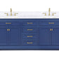 Milano 72" Blue Double Rectangular Sink Vanity By Design Element Front View