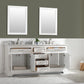 Design Element Milano 72" White Double Rectangular Sink Vanity open cabinets